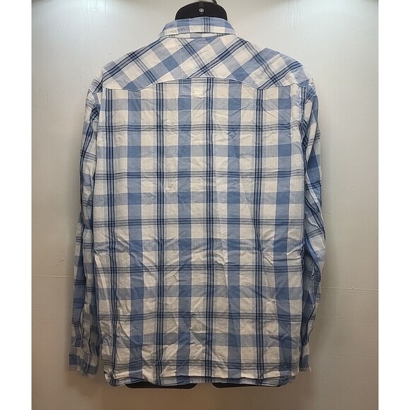 Vintage Levis Strauss Shirt Mens L Pearl Snap Western Rodeo Cowboy Plaid 80s - Picture 3 of 9